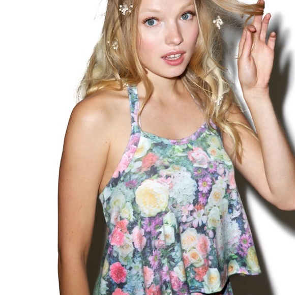 Wildfox Tops - • wildfox paris garden tie back halter top •